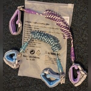 Kids wrist leash, set of 2 (blue and purple)